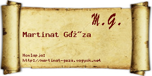 Martinat Géza névjegykártya